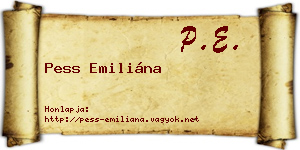 Pess Emiliána névjegykártya